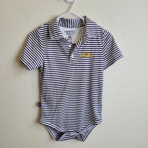 LSU Tigers Garb Infant Carson Striped Short Sleeve Bodysuit Purple/White 12-18mo